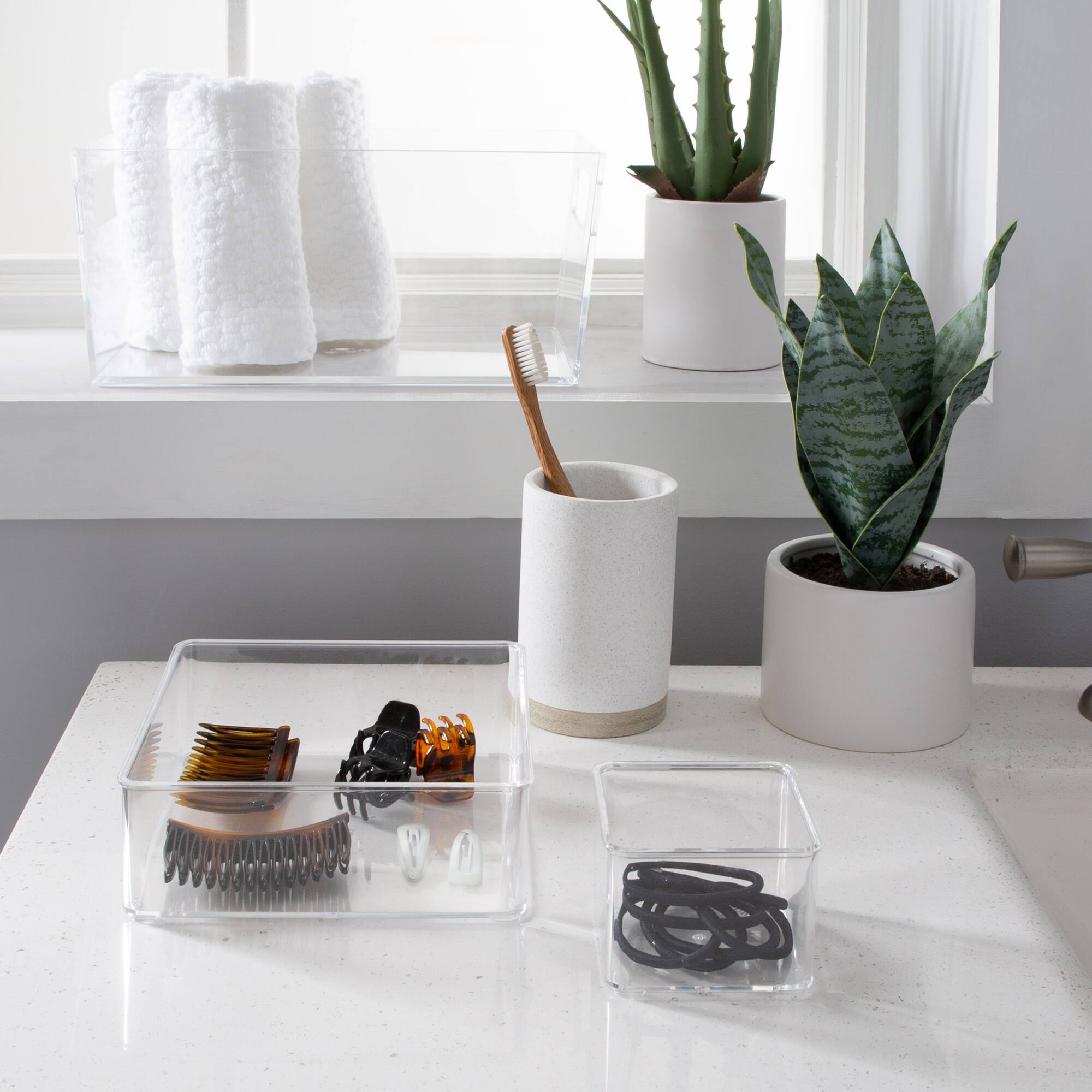 Simplify Large Square Clear Drawer Organizer